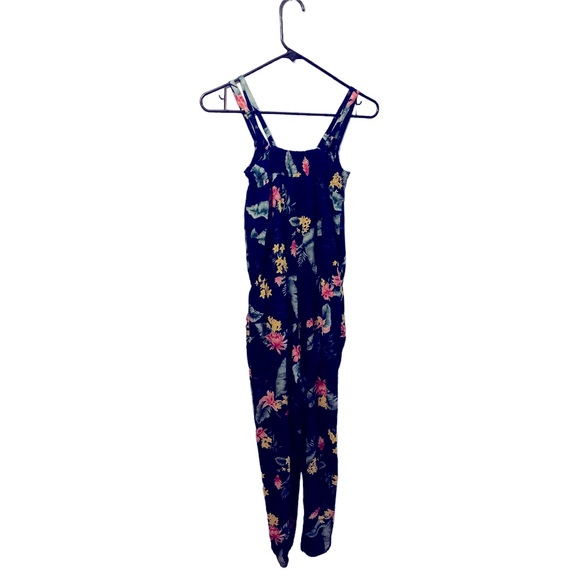 H&M Youth Jumpsuit - Navy Tropical Floral Pattern - Picture 2 of 7